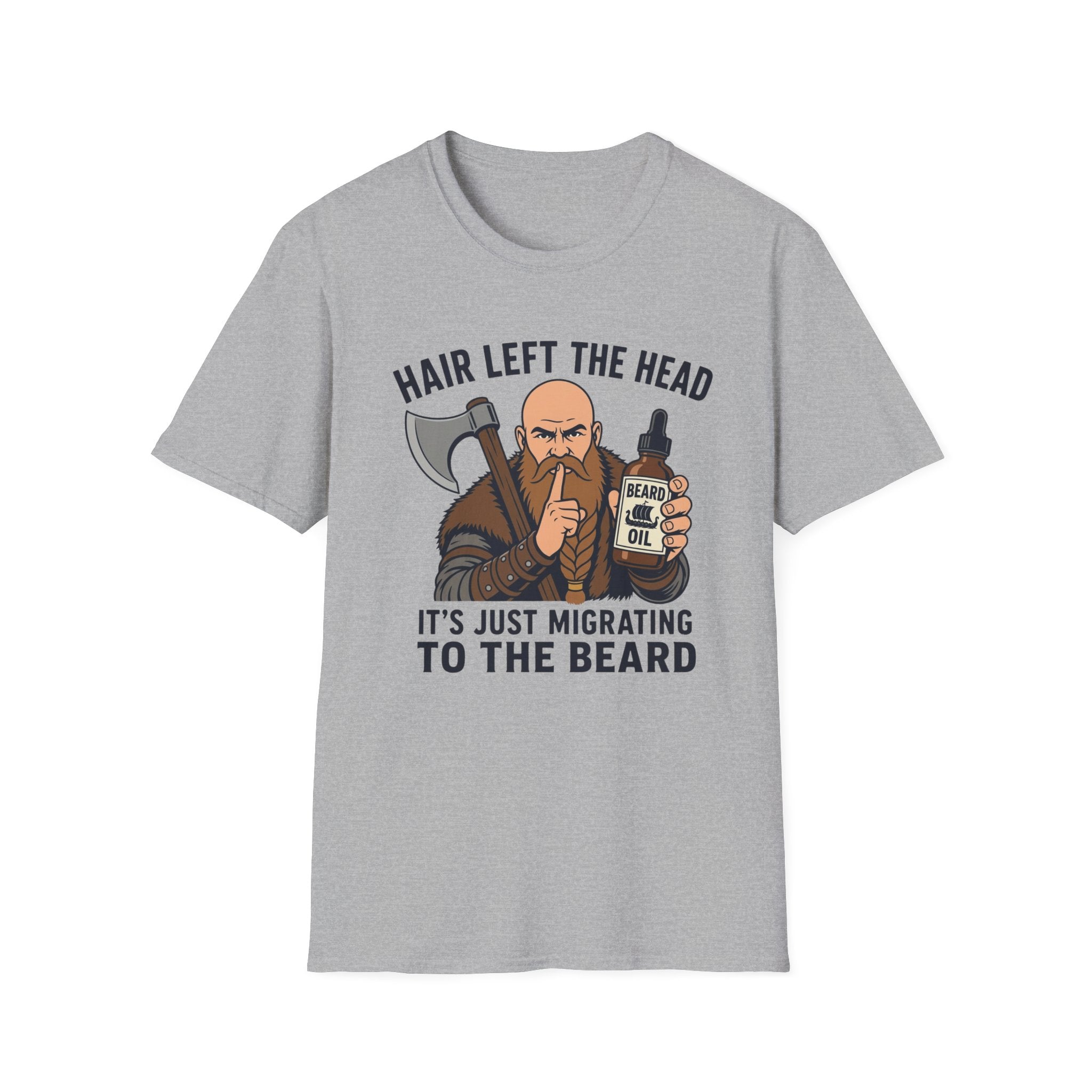 Hair Left The Head Migrating To The Beard T‑Shirt