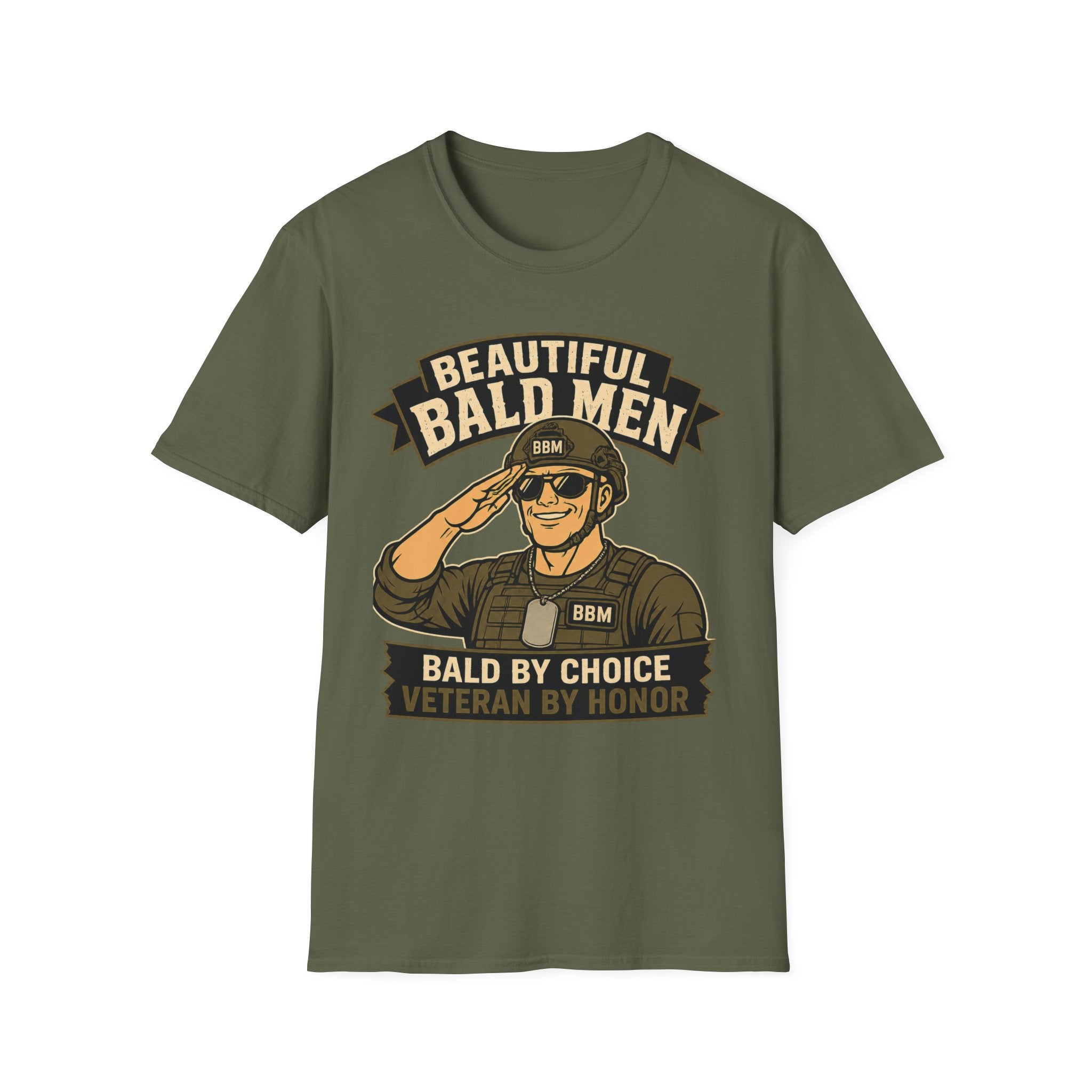 Bald By Choice Version #1 Military T‑Shirt