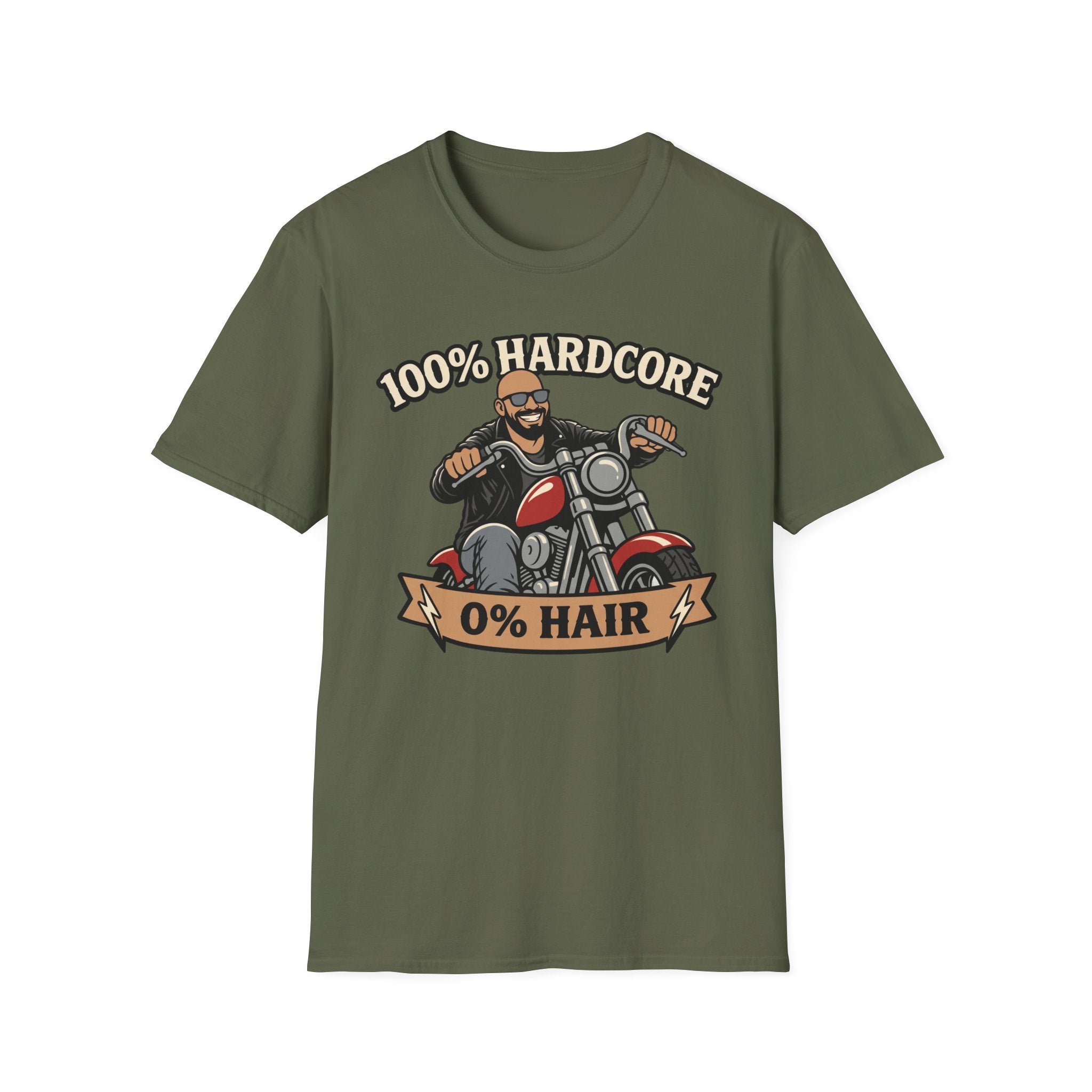 100 Percent Hardcore 0 Percent Hair Biker T‑Shirt
