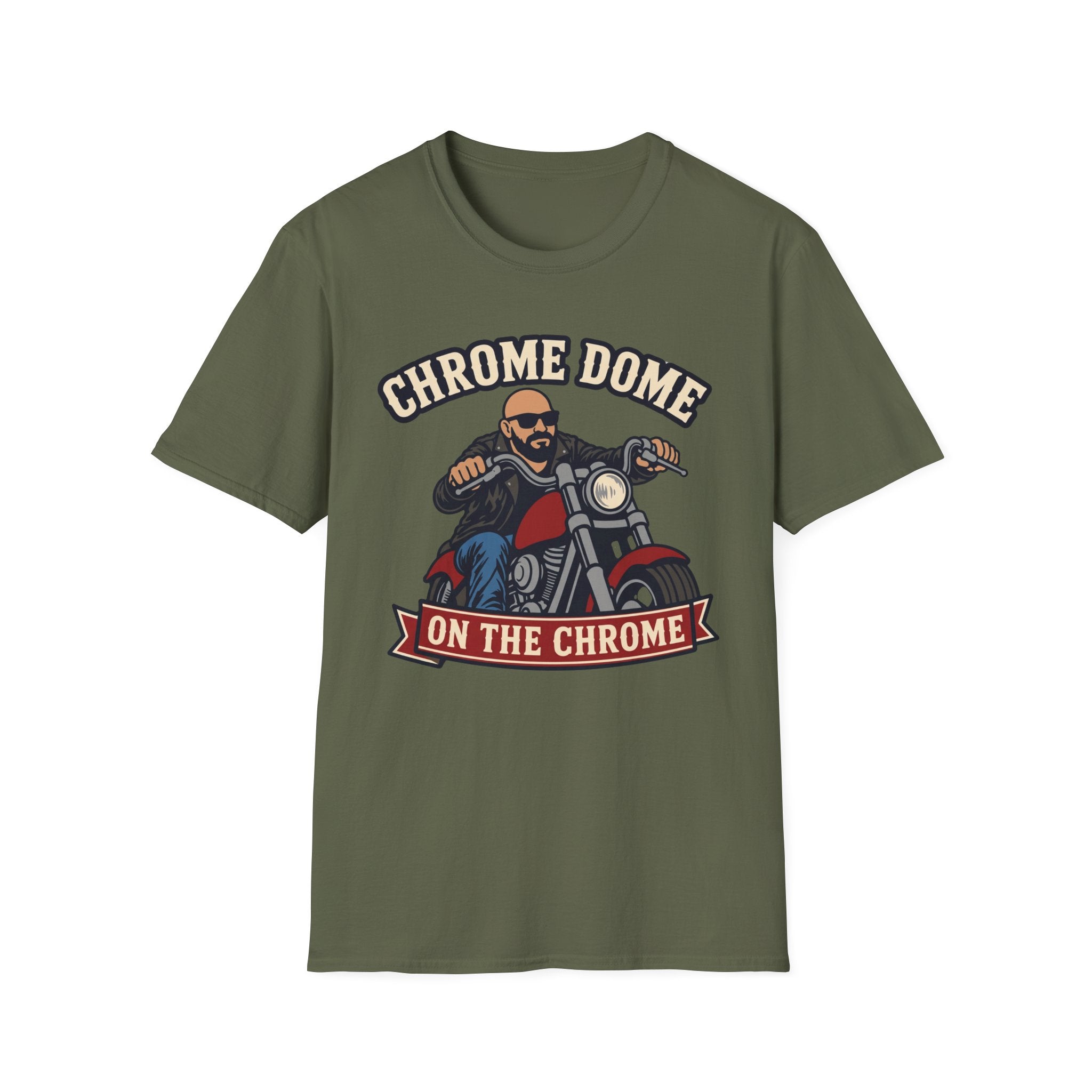 Chrome Dome On The Chrome Biker T‑Shirt