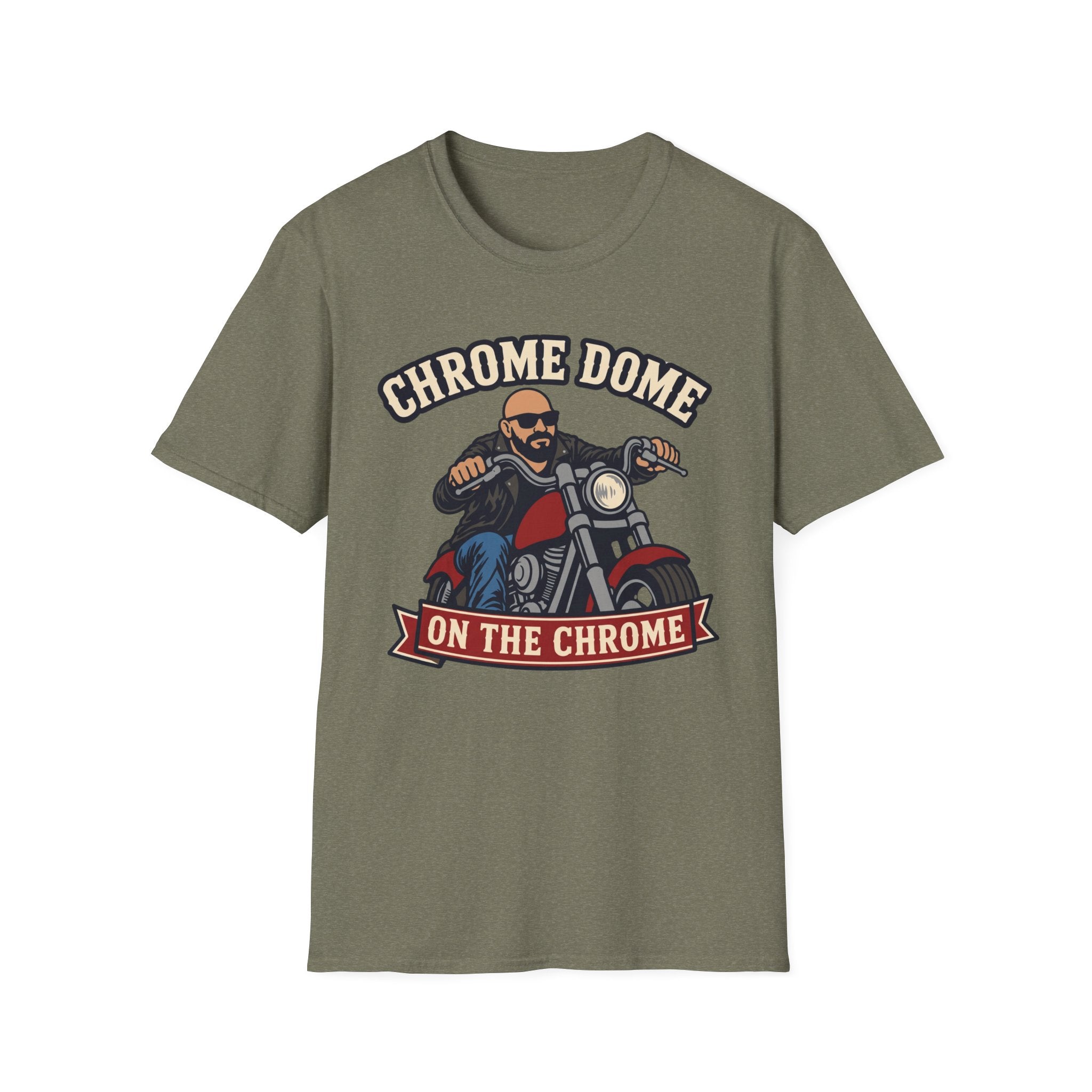 Chrome Dome On The Chrome Biker T‑Shirt