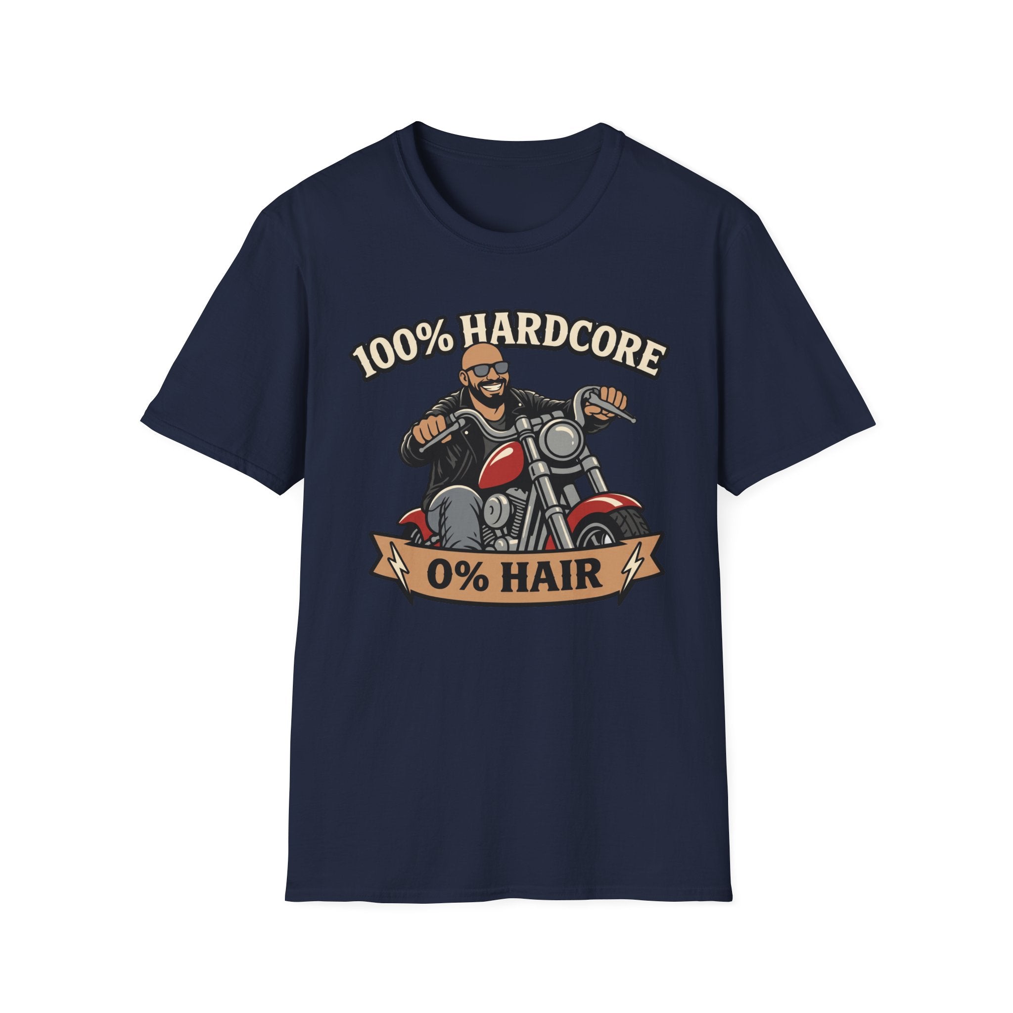 100 Percent Hardcore 0 Percent Hair Biker T‑Shirt
