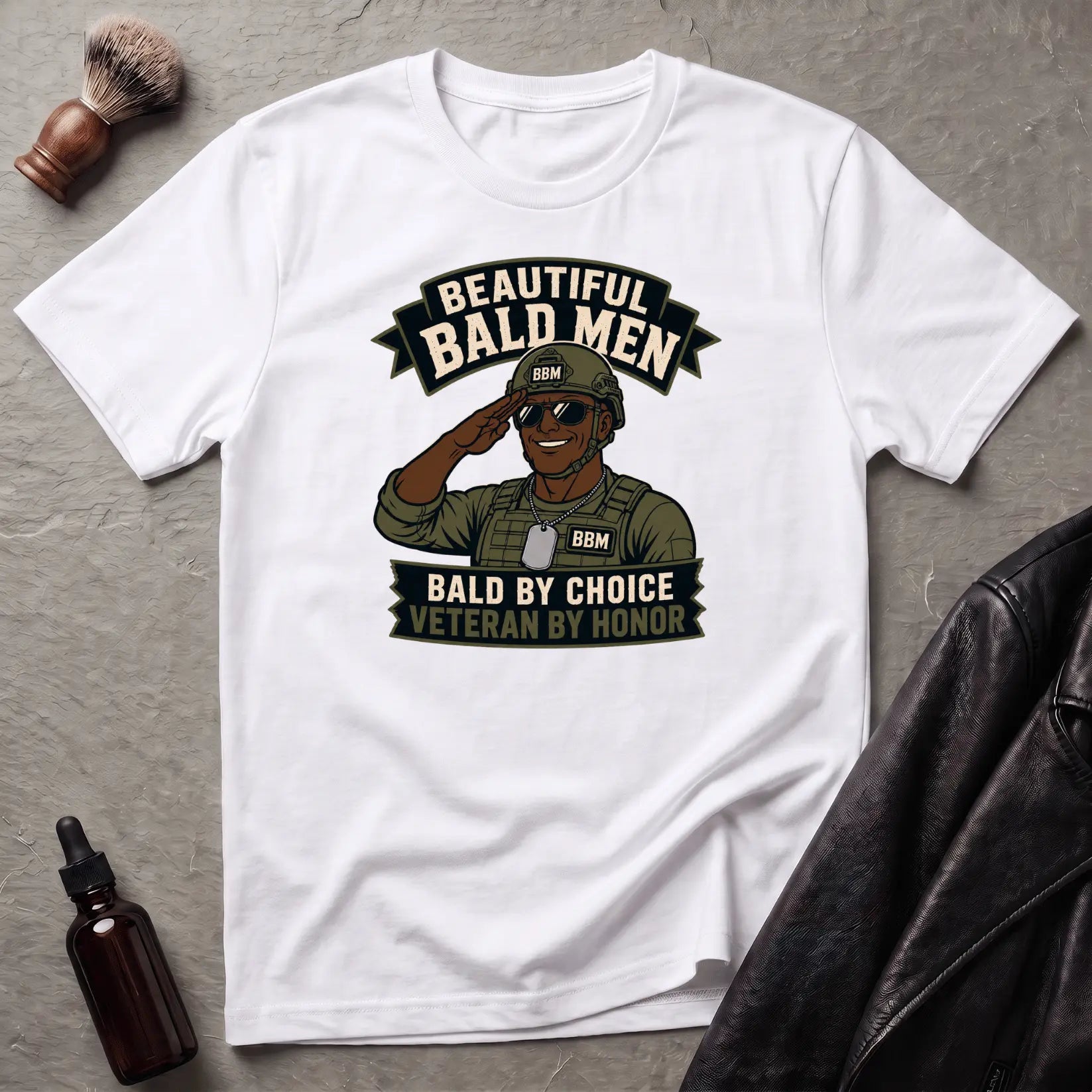Bald By Choice Version #1 Military T‑Shirt