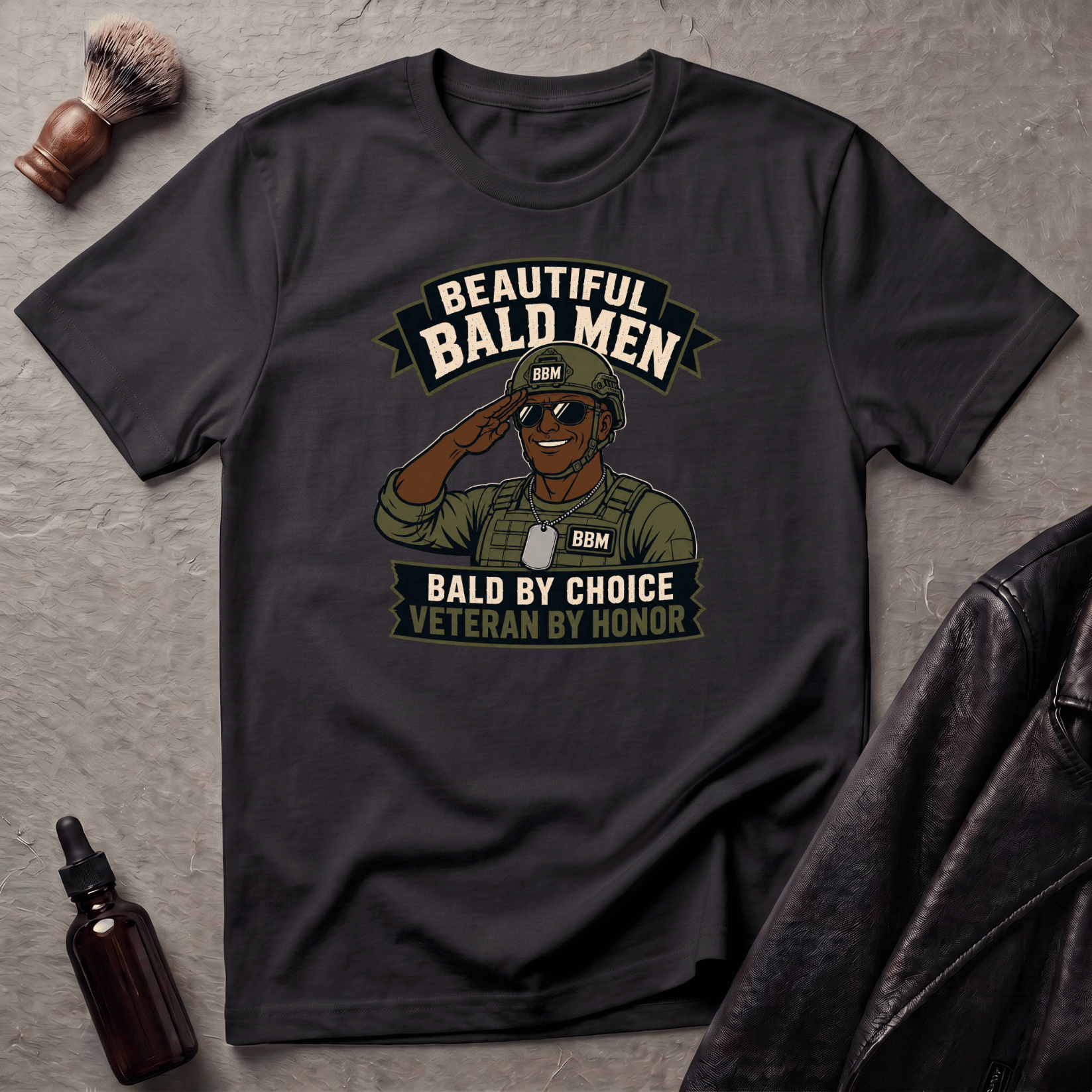 Bald By Choice Version #1 Military T‑Shirt
