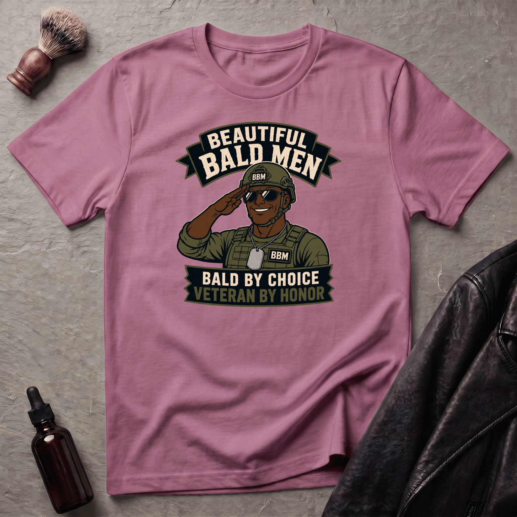 Bald By Choice Version #1 Military T‑Shirt