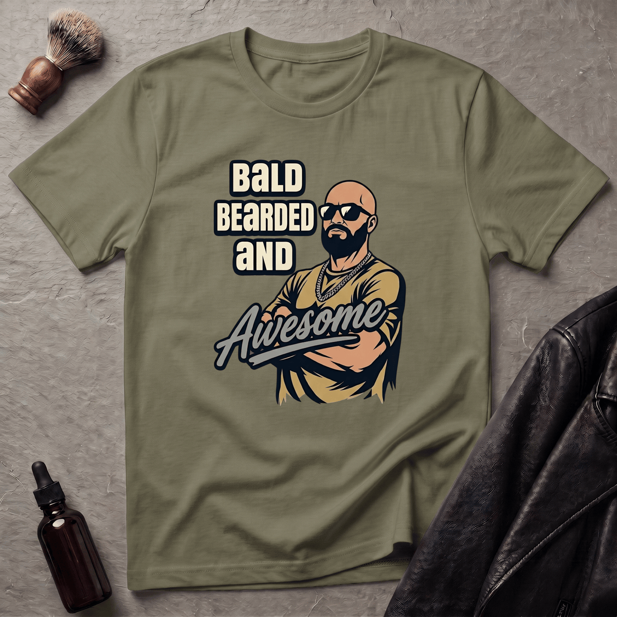 Bald Bearded and Awesome Player T‑Shirt